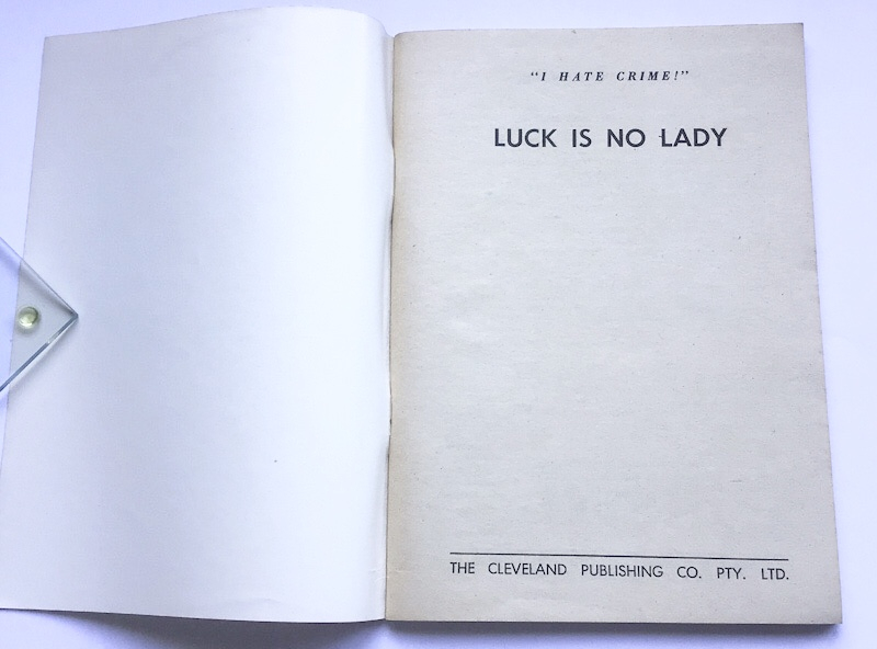 Larry Kent Luck is no Lady Australian Detective paperback book No691